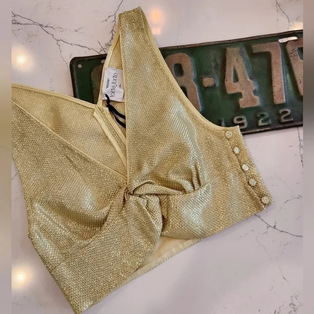 NWT || FORTE FORTE || gold bralette top